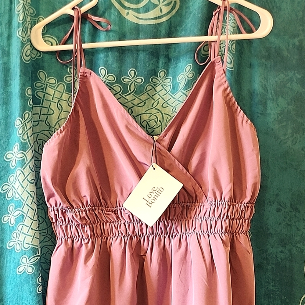 Orchid Color Mini Dress W/ Ruffle XL NWT